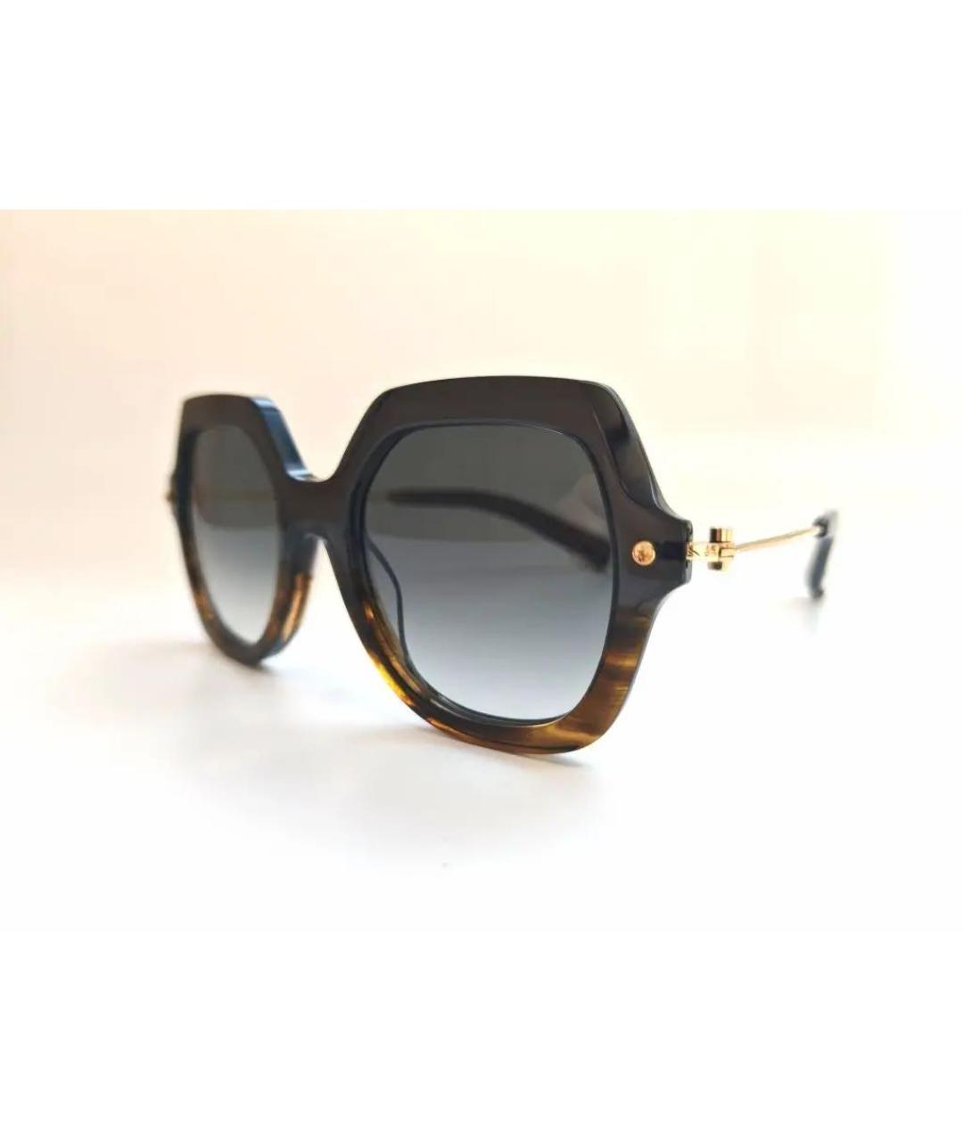 YOHJI YAMAMOTO Коричневые пластиковые солнцезащитные очки, фото 2