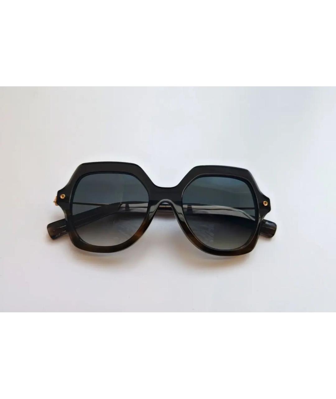 YOHJI YAMAMOTO Коричневые пластиковые солнцезащитные очки, фото 4