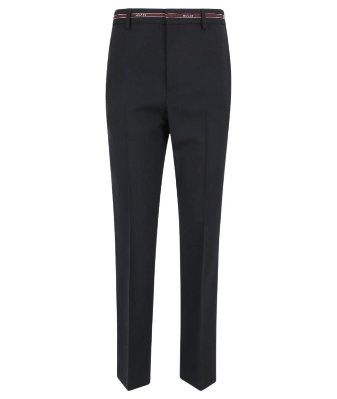 GUCCI Синие шерстяные брюки узкие, фото 1