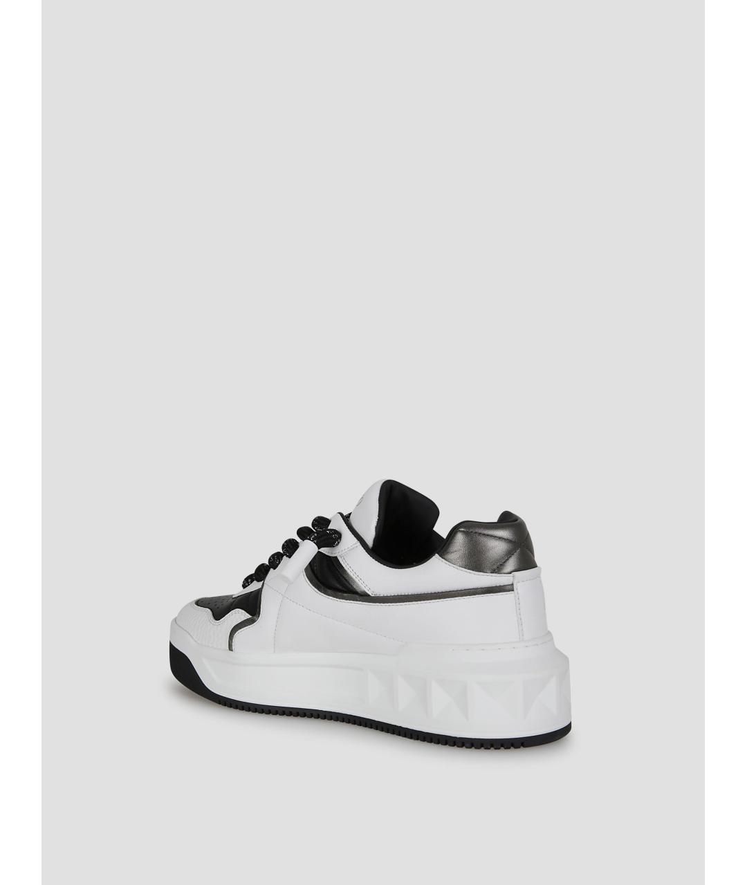 VALENTINO Белые кожаные низкие кроссовки / кеды, фото 3