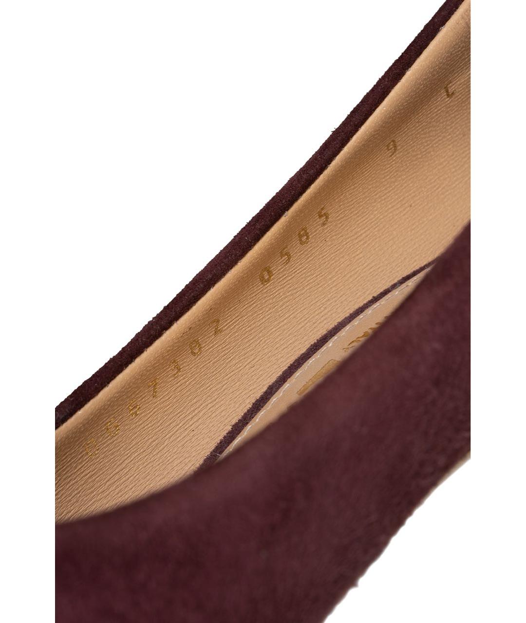 FERRAGAMO Бордовые замшевые туфли, фото 6