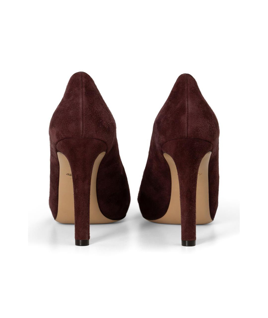 FERRAGAMO Бордовые замшевые туфли, фото 4