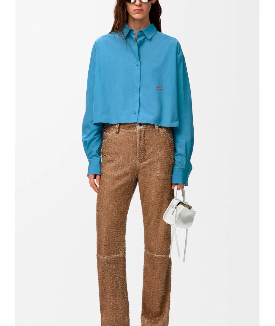 LOEWE Голубая хлопковая рубашка, фото 2