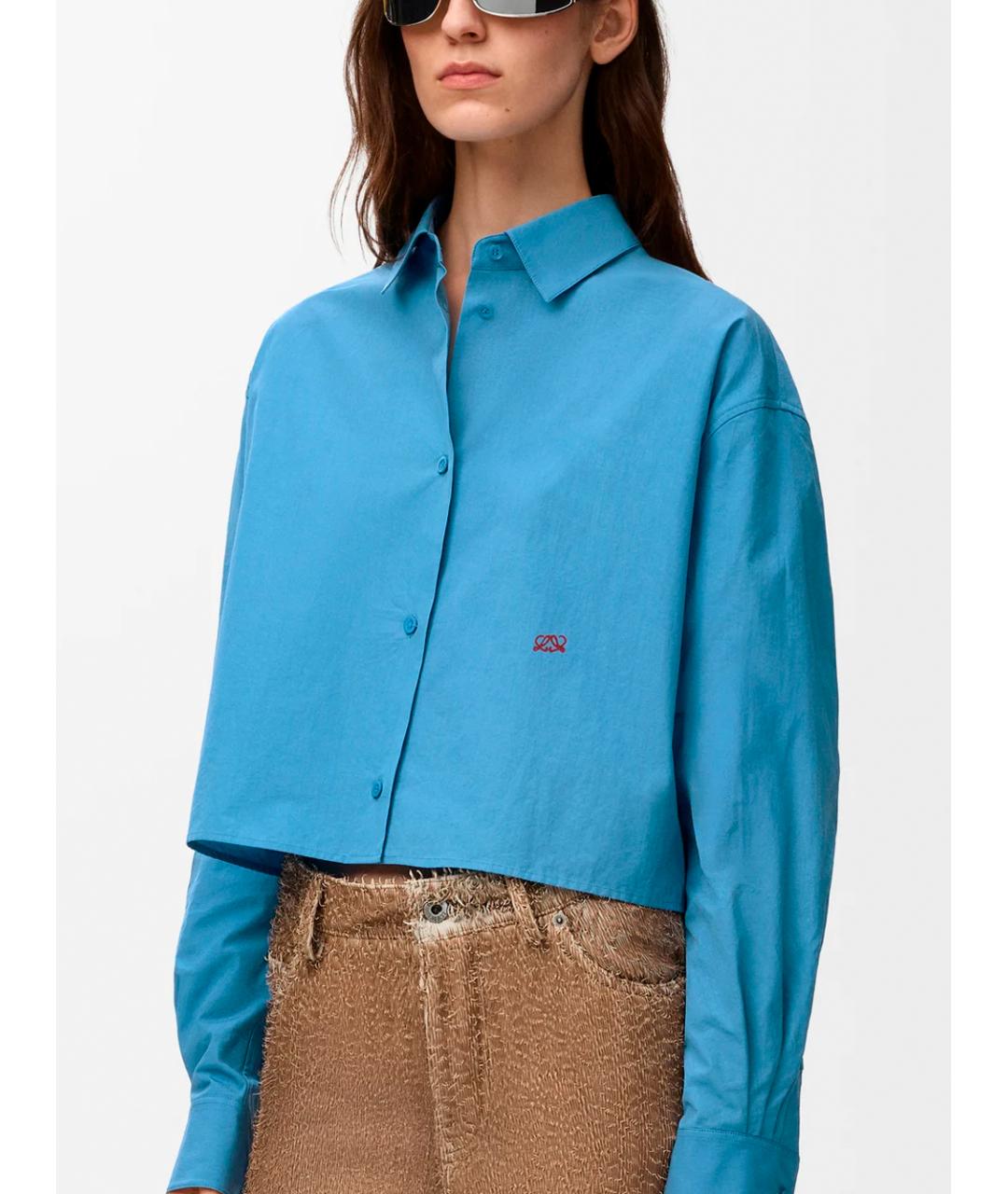 LOEWE Голубая хлопковая рубашка, фото 4