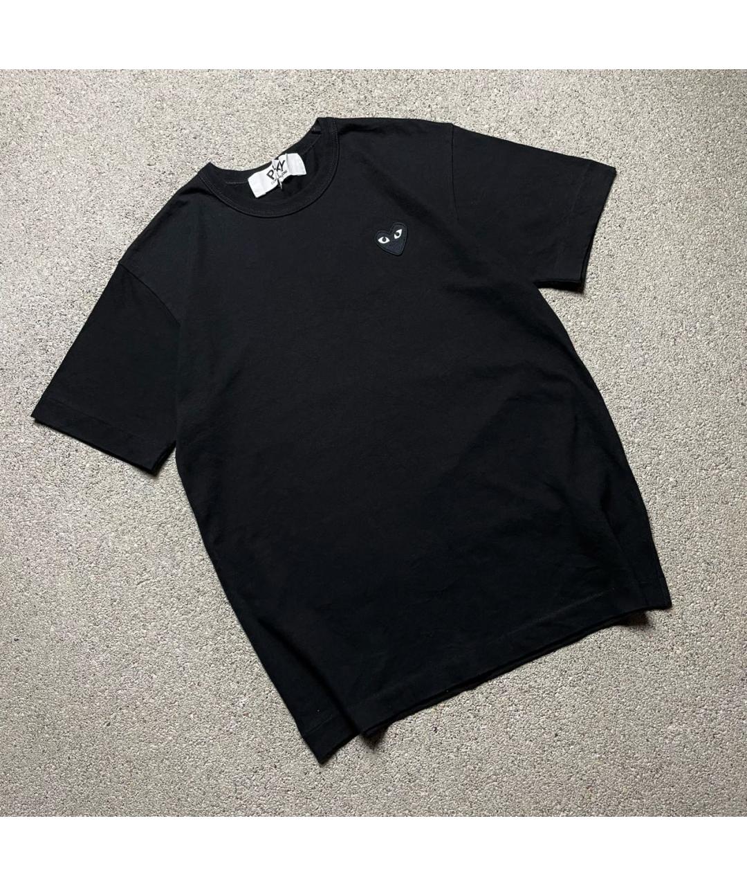 COMME DES GARÇONS PLAY Черная хлопковая футболка, фото 3