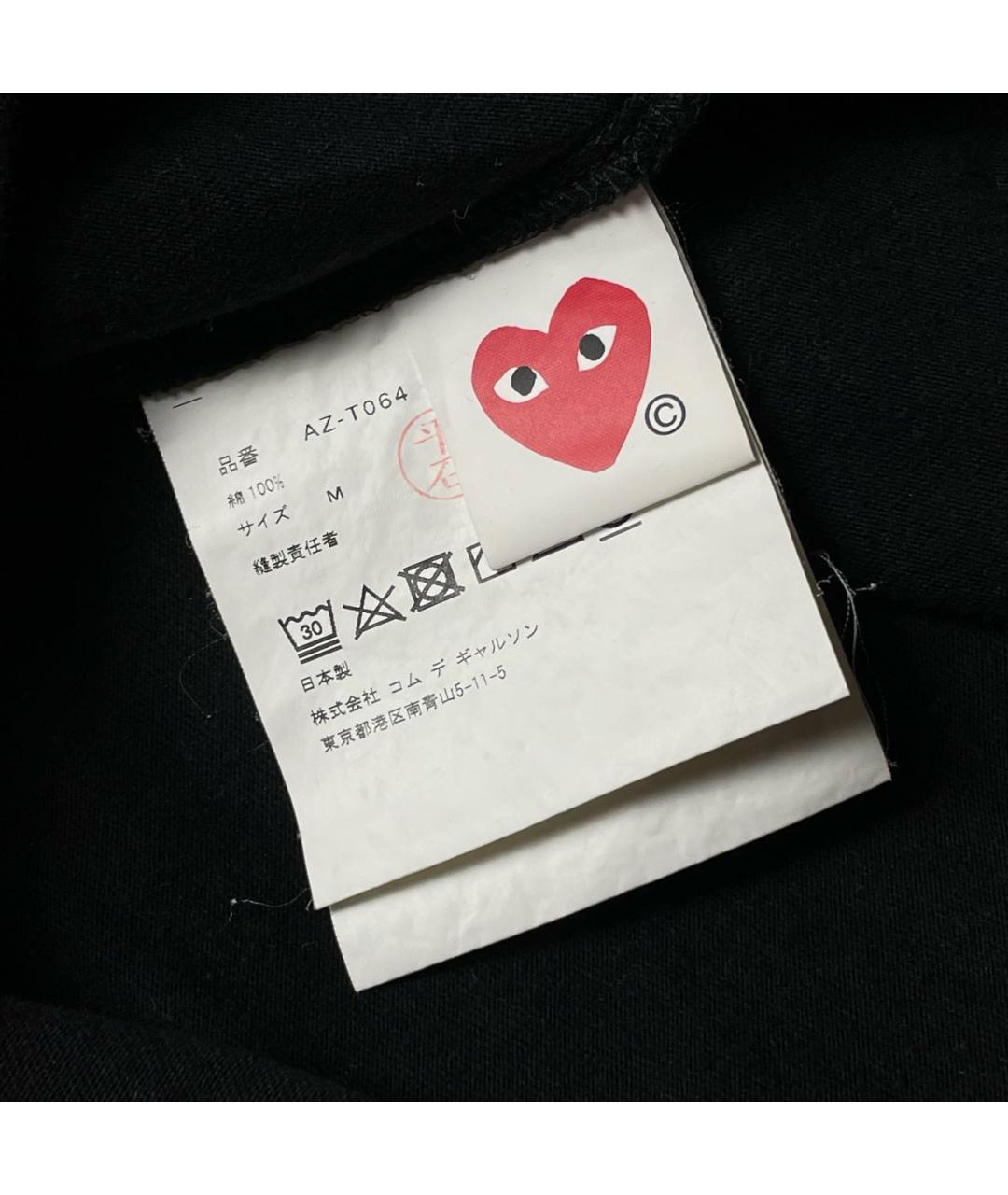 COMME DES GARÇONS PLAY Черная хлопковая футболка, фото 7