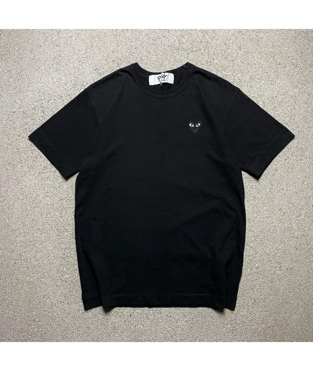 COMME DES GARÇONS PLAY Черная хлопковая футболка, фото 2