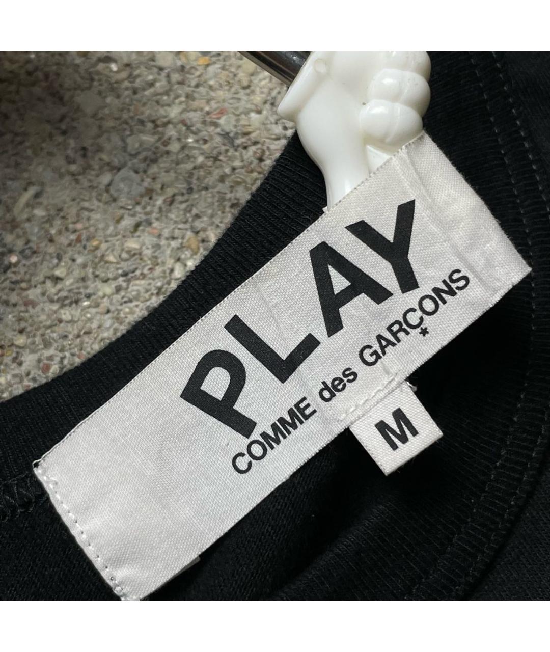 COMME DES GARÇONS PLAY Черная хлопковая футболка, фото 6