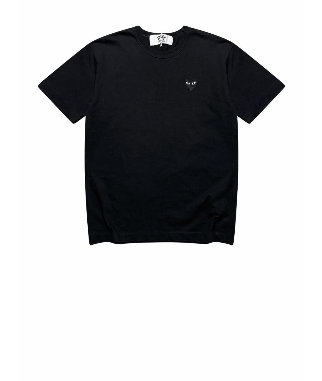 COMME DES GARÇONS PLAY Черная хлопковая футболка, фото 1