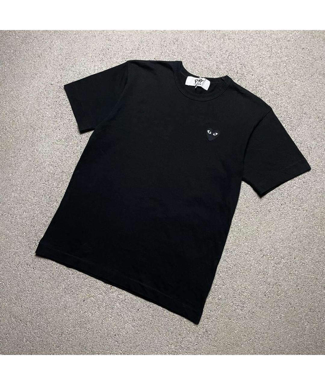 COMME DES GARÇONS PLAY Черная хлопковая футболка, фото 4