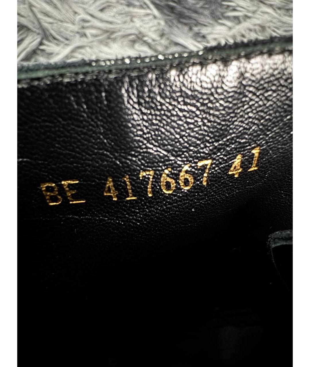 SAINT LAURENT Черные замшевые высокие ботинки, фото 7