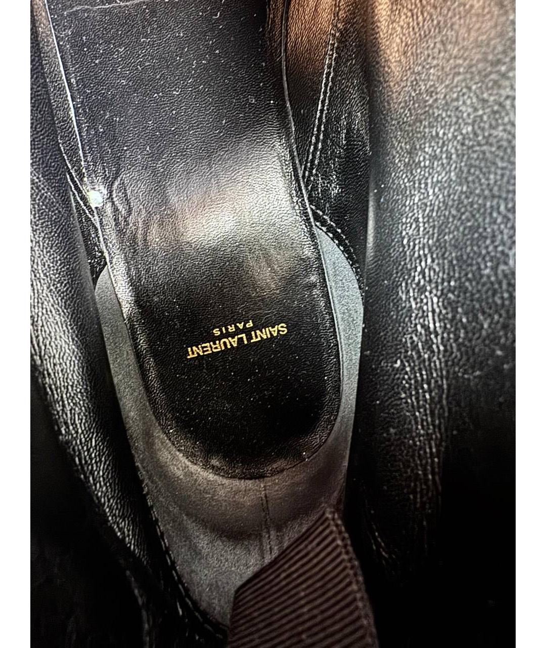 SAINT LAURENT Черные замшевые высокие ботинки, фото 6