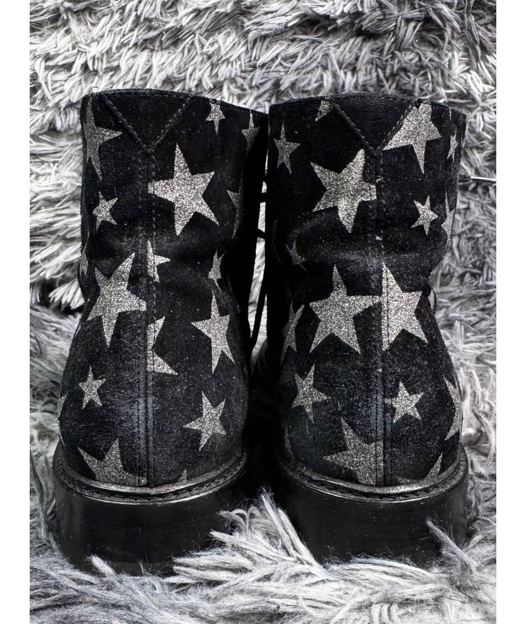 SAINT LAURENT Черные замшевые высокие ботинки, фото 5