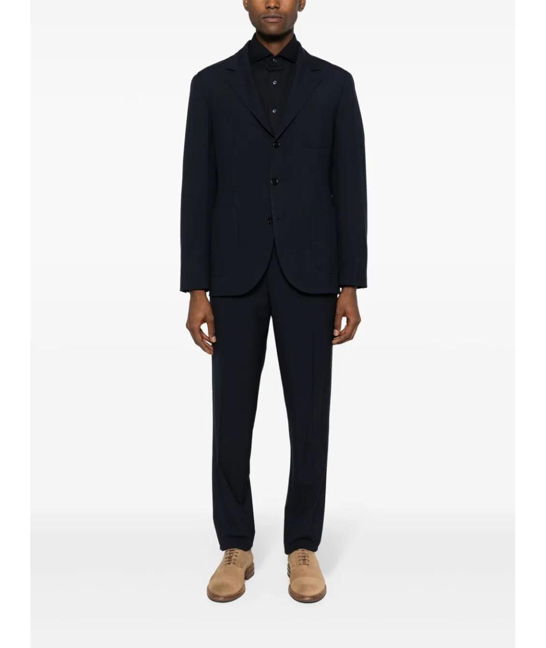 BRUNELLO CUCINELLI Темно-синяя хлопковая кэжуал рубашка, фото 5