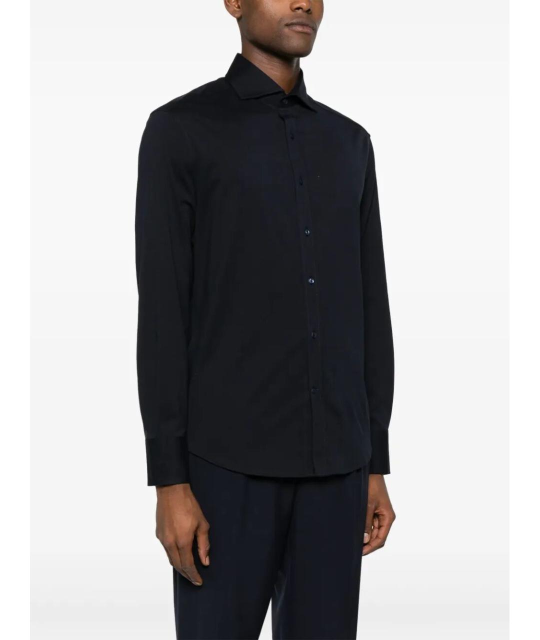 BRUNELLO CUCINELLI Темно-синяя хлопковая кэжуал рубашка, фото 4