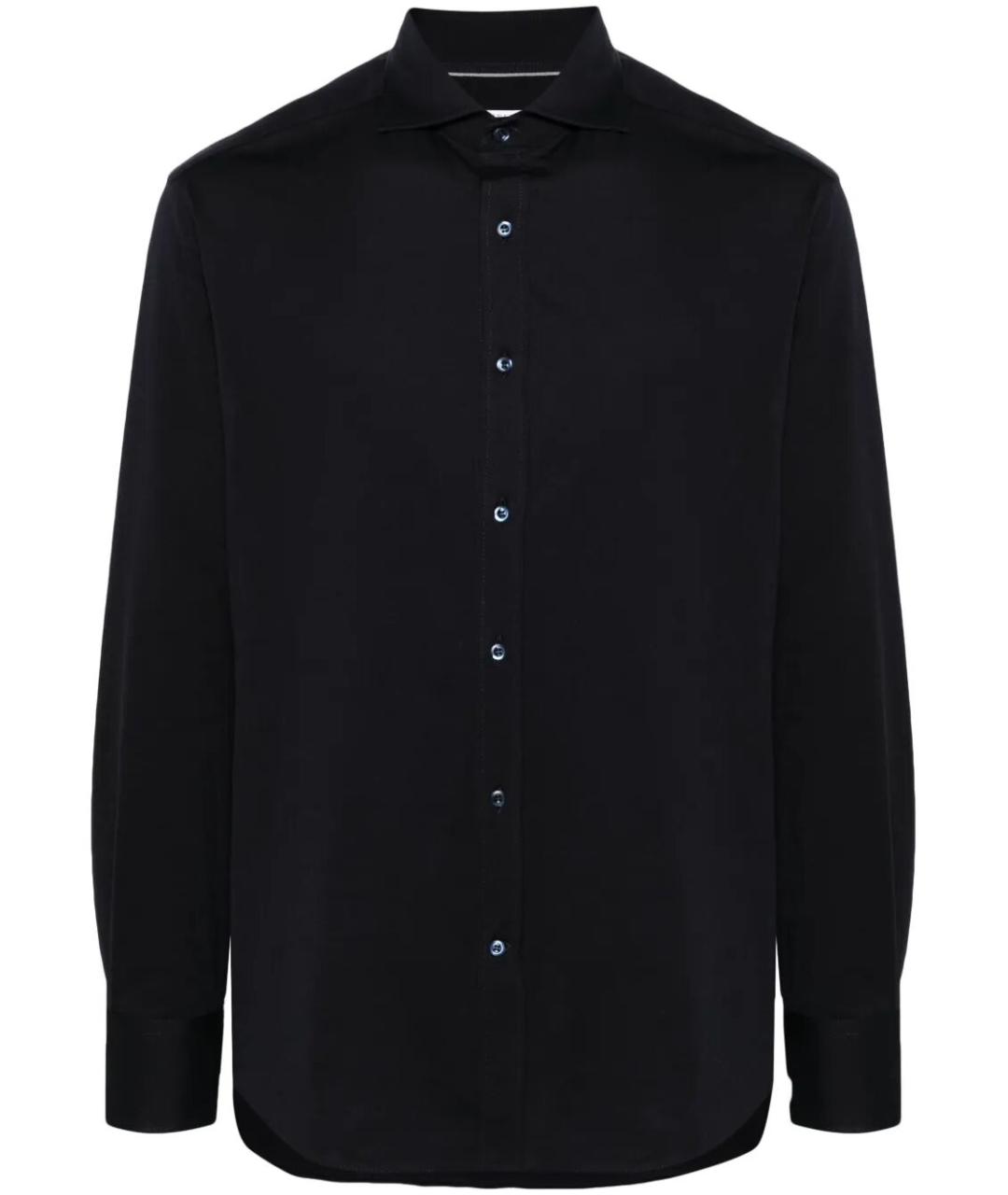 BRUNELLO CUCINELLI Темно-синяя хлопковая кэжуал рубашка, фото 1