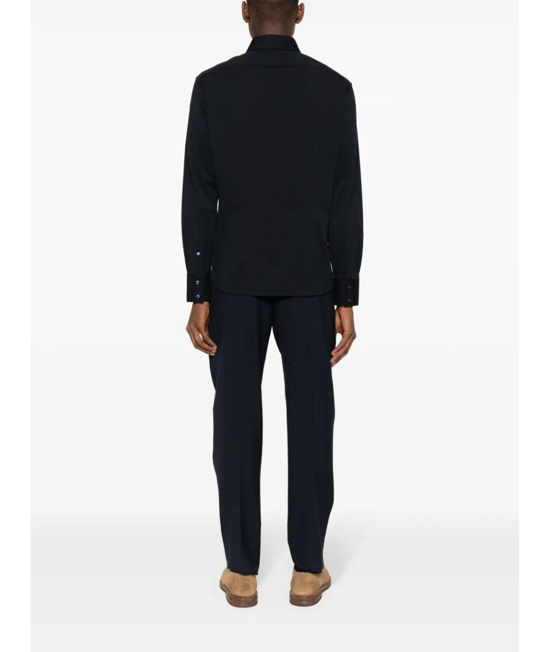 BRUNELLO CUCINELLI Темно-синяя хлопковая кэжуал рубашка, фото 2