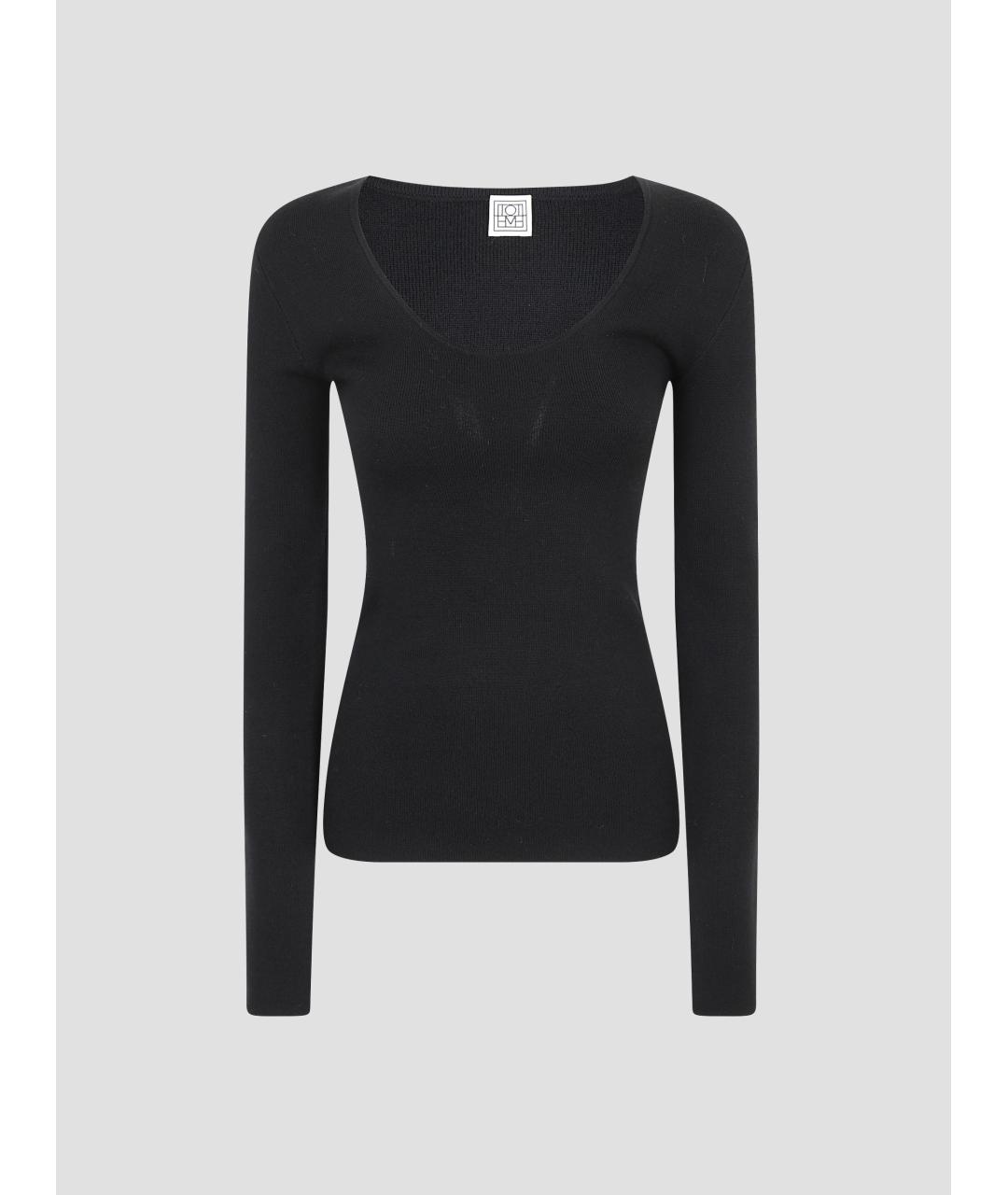 TOTEME Черный шерстяной джемпер / свитер, фото 4
