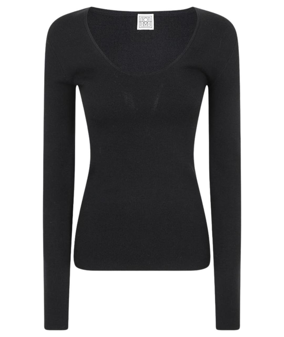 TOTEME Черный шерстяной джемпер / свитер, фото 1