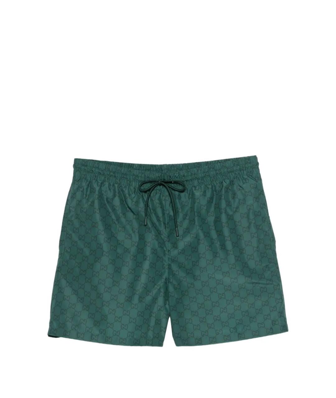 GUCCI Зеленые полиэстеровые шорты, фото 1