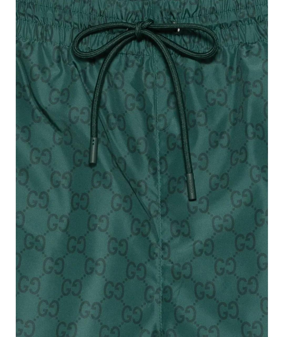 GUCCI Зеленые полиэстеровые шорты, фото 3