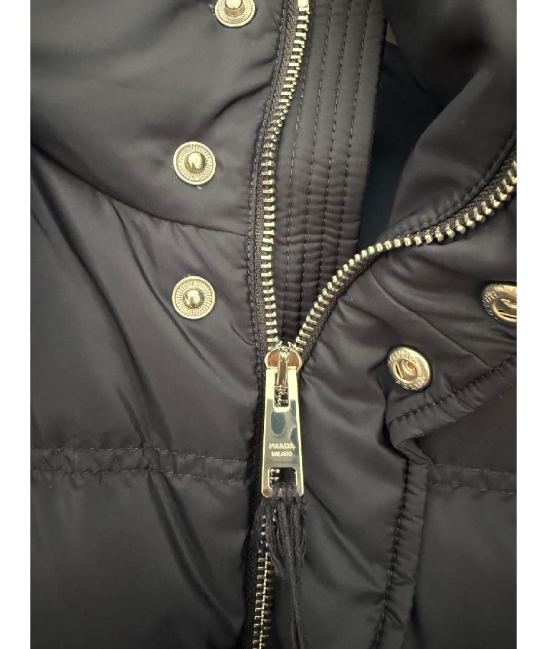 PRADA Темно-синий полиэстеровый пуховик, фото 4