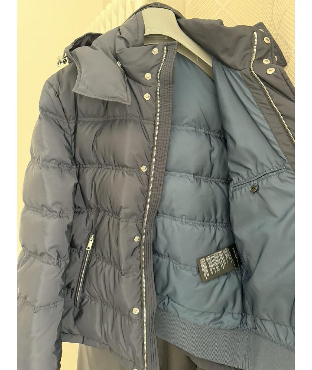 PRADA Темно-синий полиэстеровый пуховик, фото 6