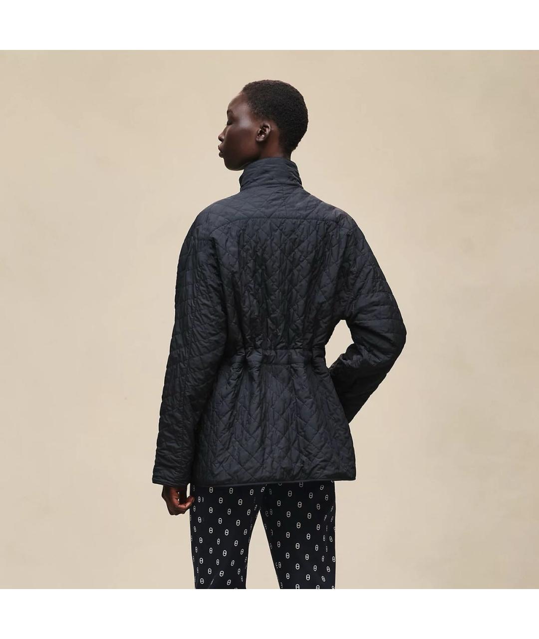 HERMES Темно-синее полиэстеровое пальто, фото 3