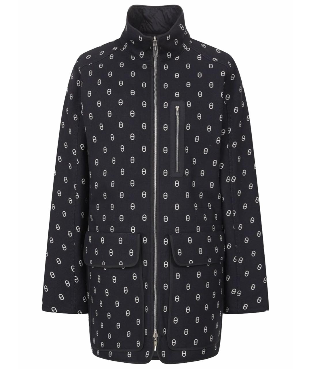 HERMES Темно-синее полиэстеровое пальто, фото 1