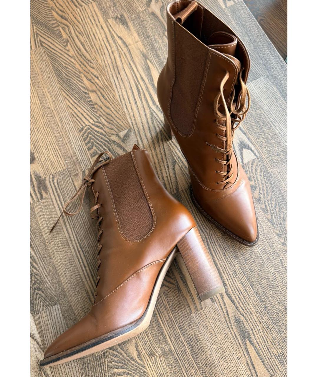 GIANVITO ROSSI Коричневые кожаные ботильоны, фото 2