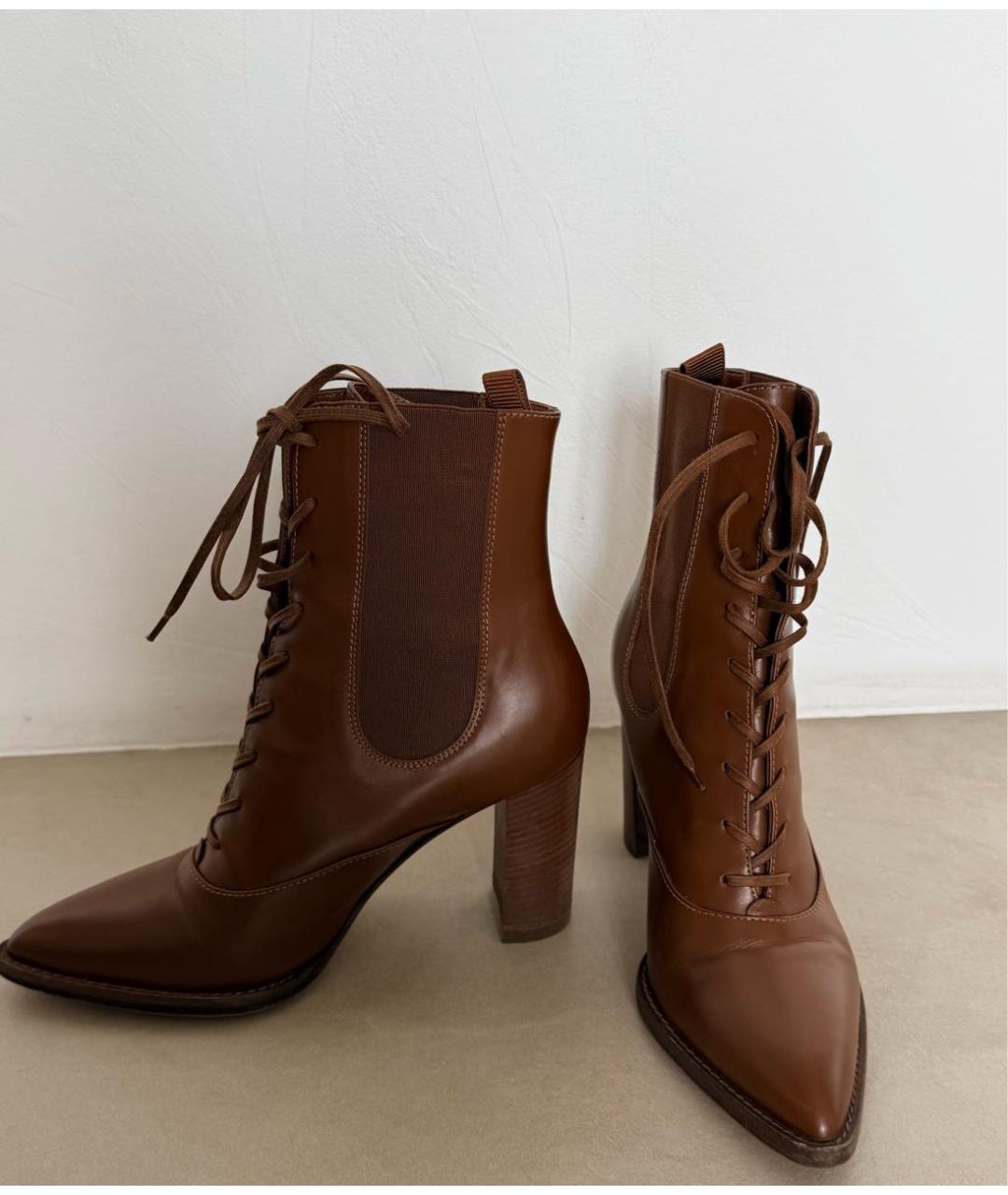 GIANVITO ROSSI Коричневые кожаные ботильоны, фото 9