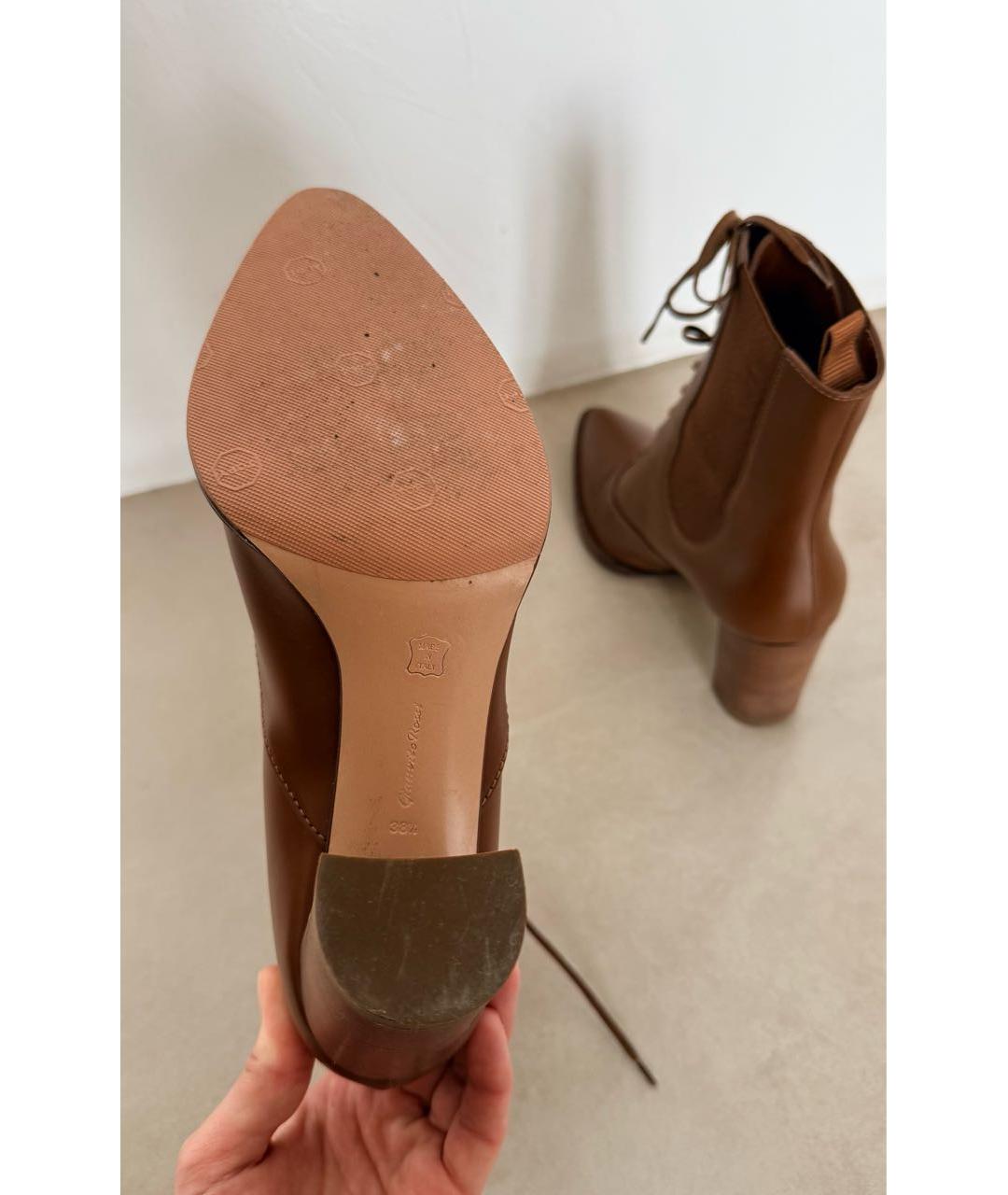 GIANVITO ROSSI Коричневые кожаные ботильоны, фото 3