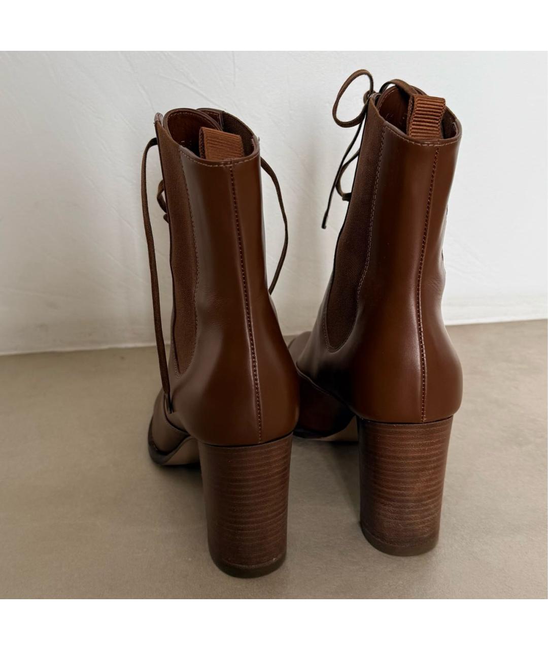 GIANVITO ROSSI Коричневые кожаные ботильоны, фото 5