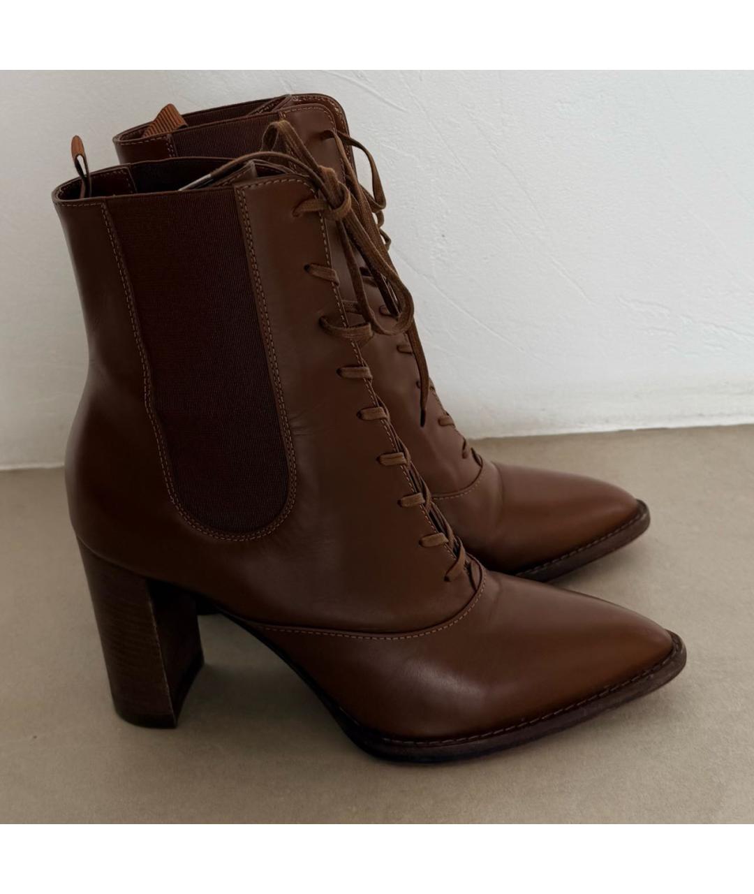 GIANVITO ROSSI Коричневые кожаные ботильоны, фото 8