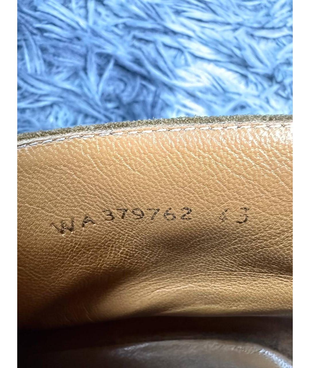 SAINT LAURENT Коричневые замшевые высокие ботинки, фото 7