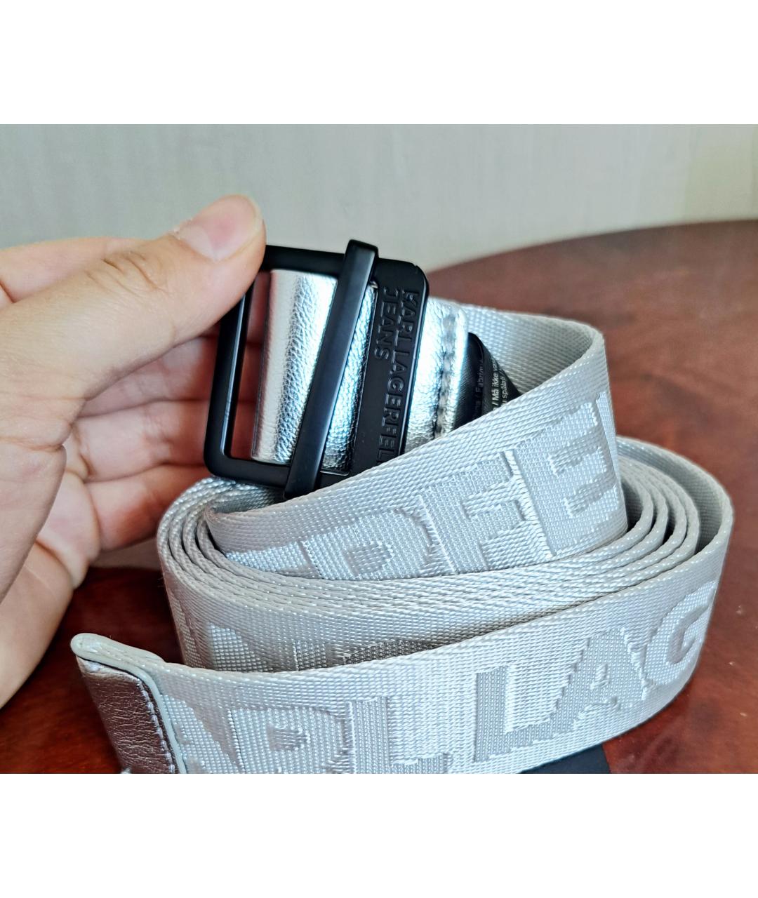 KARL LAGERFELD Серый ремень, фото 4