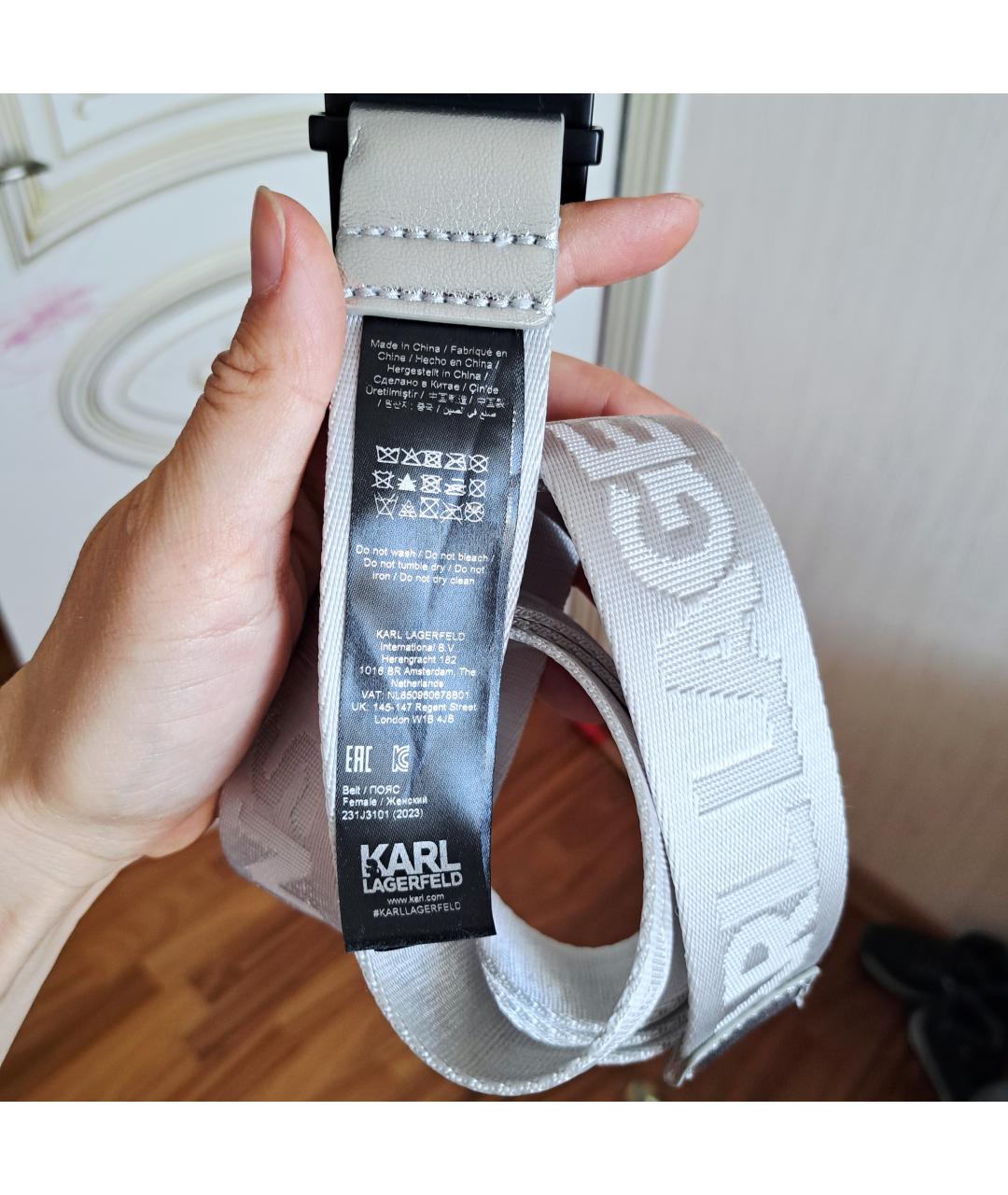 KARL LAGERFELD Серый ремень, фото 3