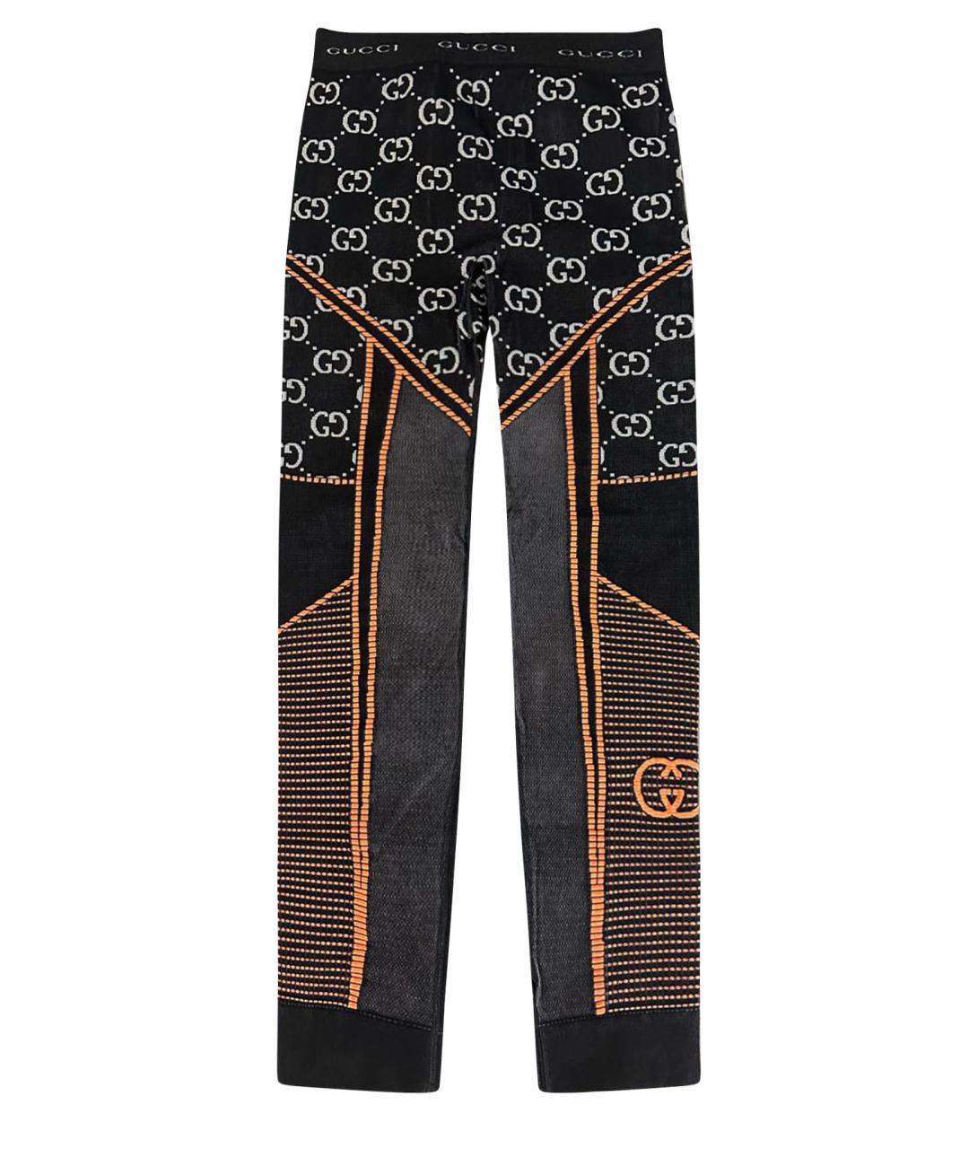 GUCCI Черные полиэстеровые леггинсы и велосипедки, фото 1