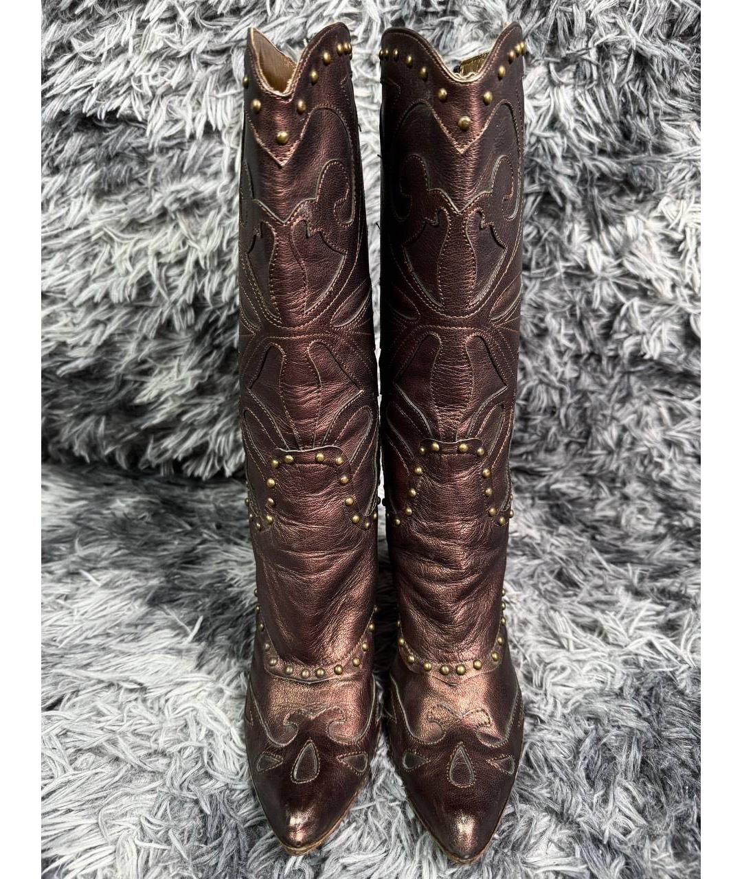 JUST CAVALLI Серебряные кожаные ботинки, фото 5