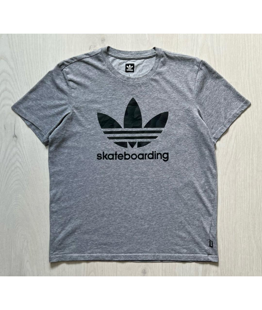 ADIDAS Серая хлопковая футболка, фото 6