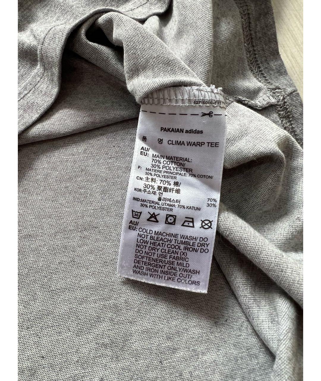 ADIDAS Серая хлопковая футболка, фото 5