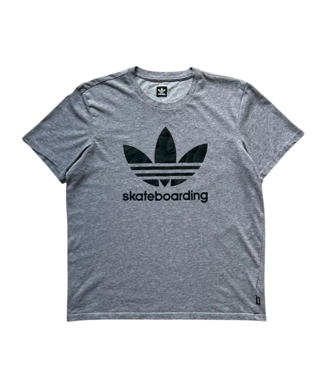 ADIDAS Серая хлопковая футболка, фото 1