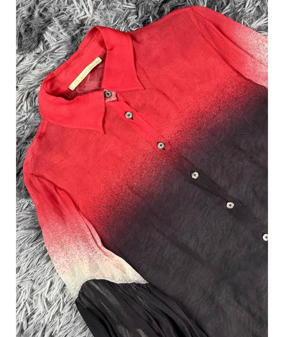 CAVALLI CLASS Красная хлопковая кэжуал рубашка, фото 5