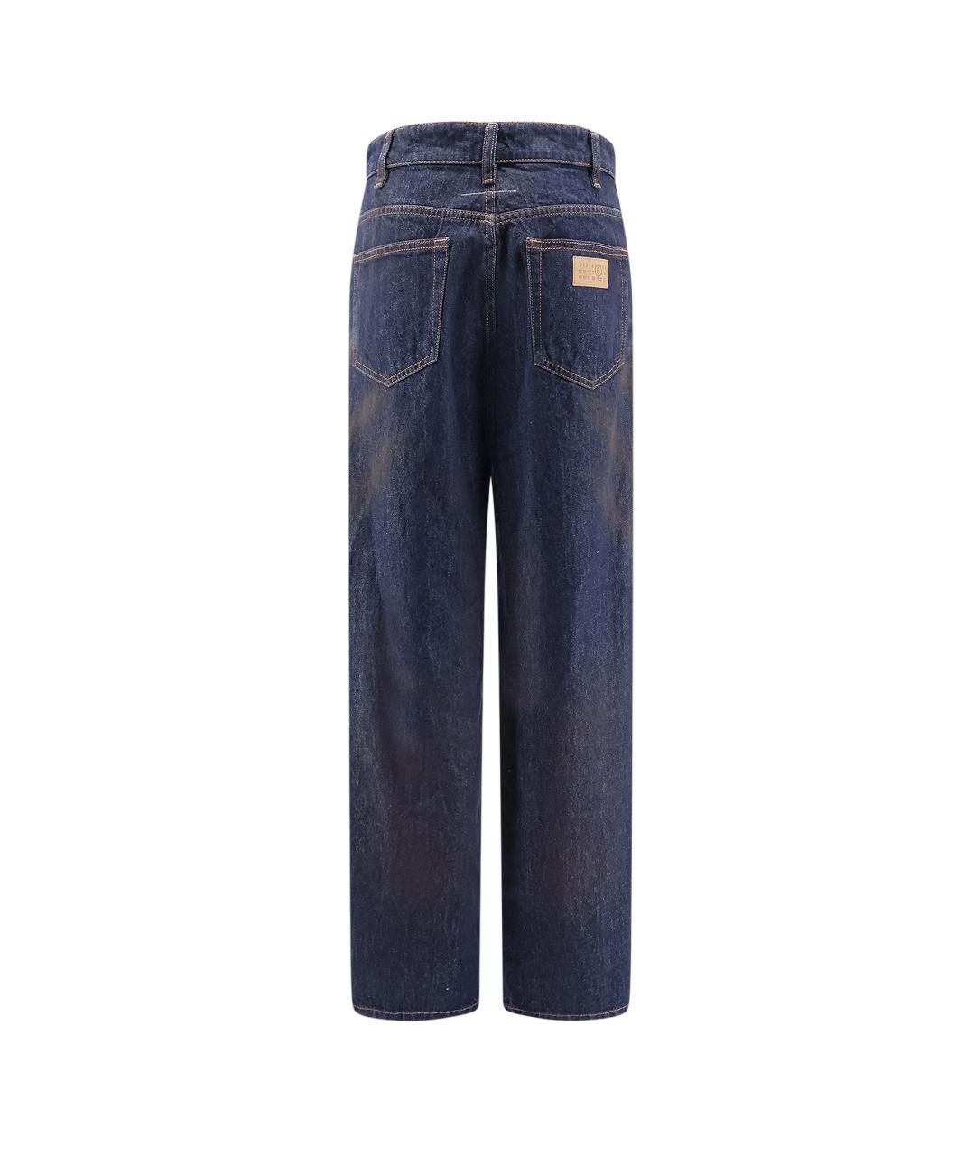 MM6 MAISON MARGIELA Синие хлопковые прямые джинсы, фото 2