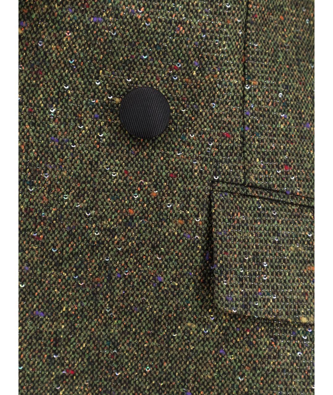 CHRISTIAN DIOR Зеленый шелковый жакет/пиджак, фото 3