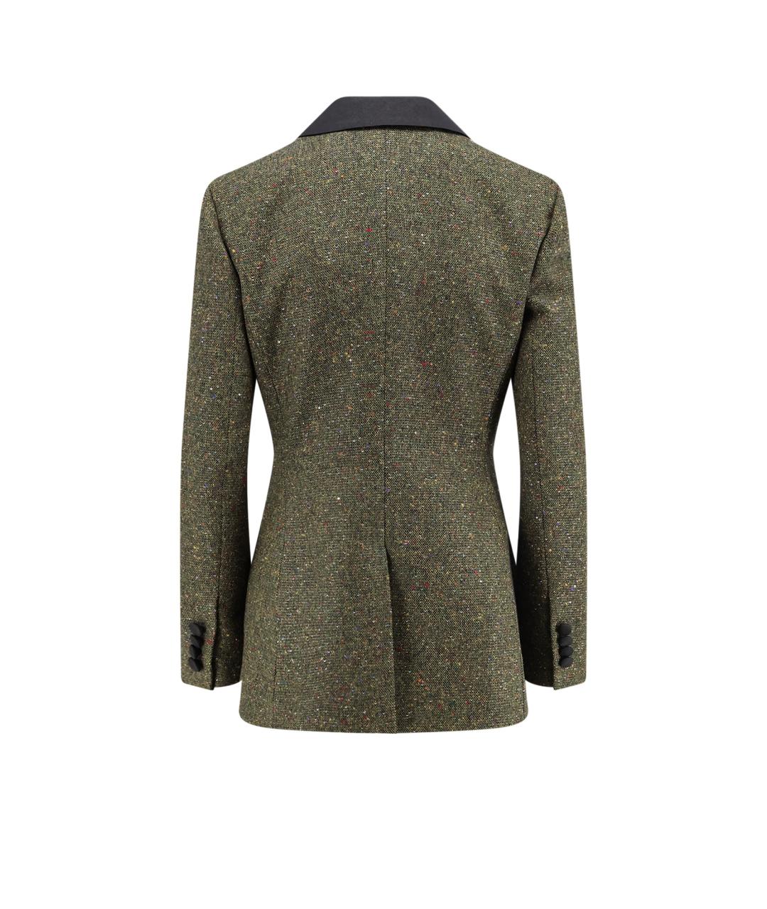 CHRISTIAN DIOR Зеленый шелковый жакет/пиджак, фото 2