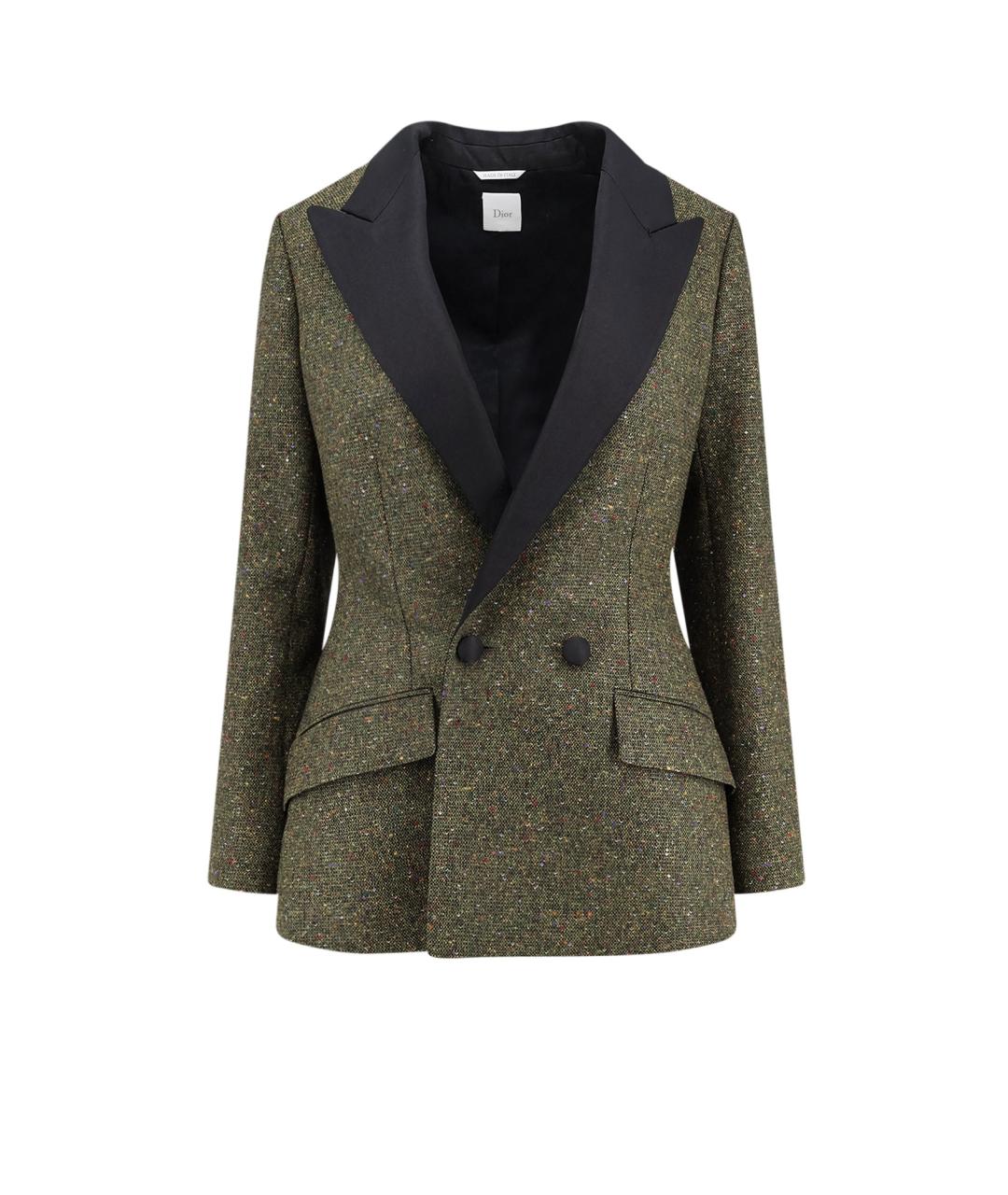 CHRISTIAN DIOR Зеленый шелковый жакет/пиджак, фото 1