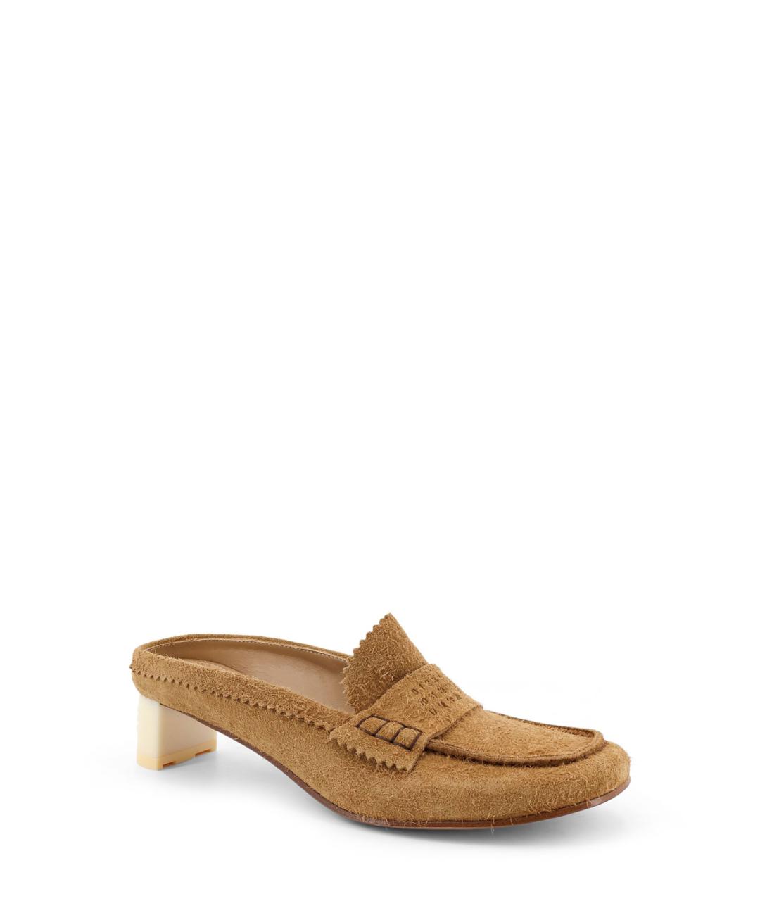 MM6 MAISON MARGIELA Бежевые замшевые мюли, фото 2