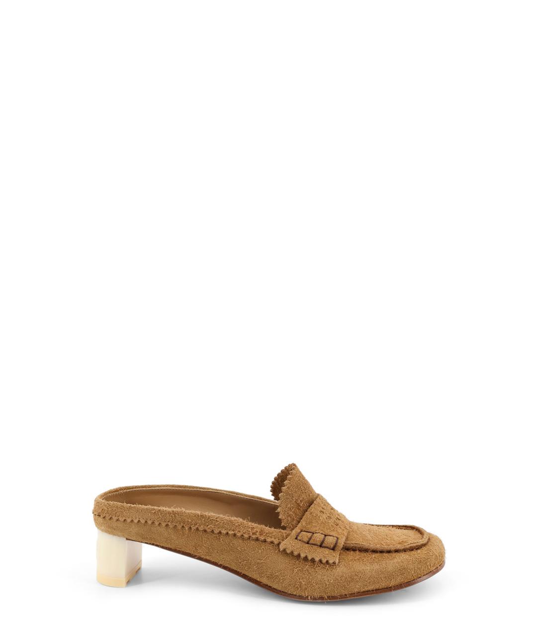MM6 MAISON MARGIELA Бежевые замшевые мюли, фото 5