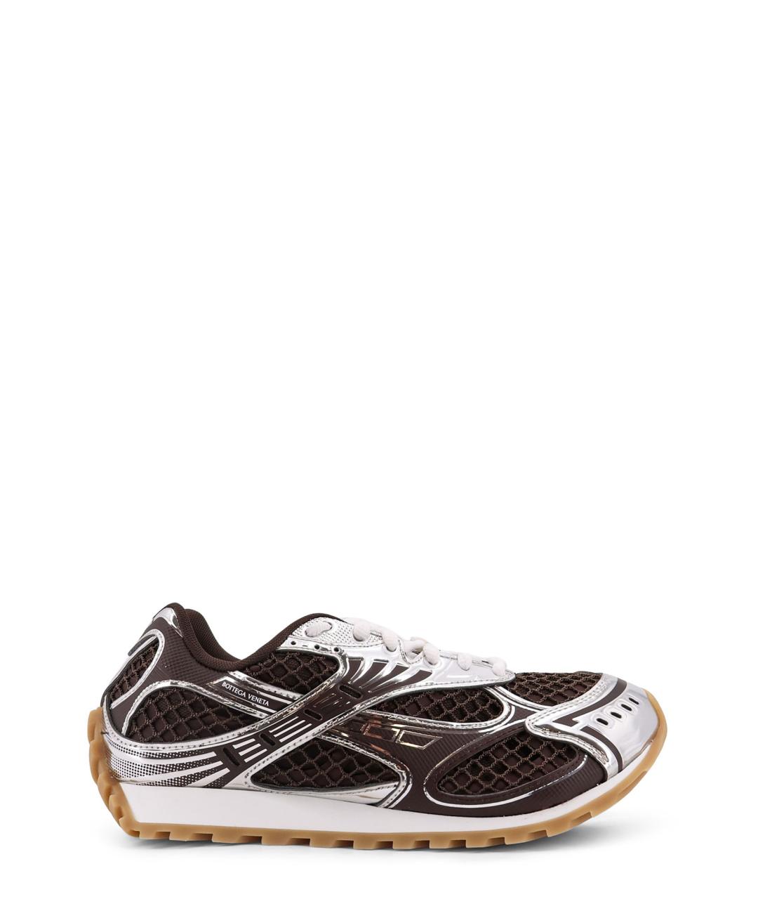 BOTTEGA VENETA Коричневые текстильные кроссовки, фото 1